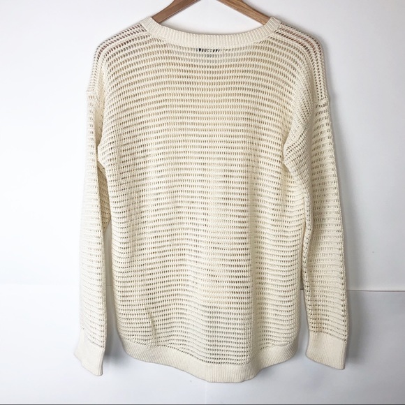 EUC Madewell Ivory Northshors Open Knit Pullover - Picture 6 of 10